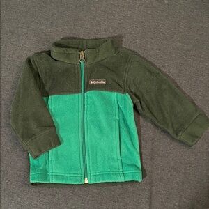 Columbia Two-Tone Green Fleece Jacket, 6-12 M